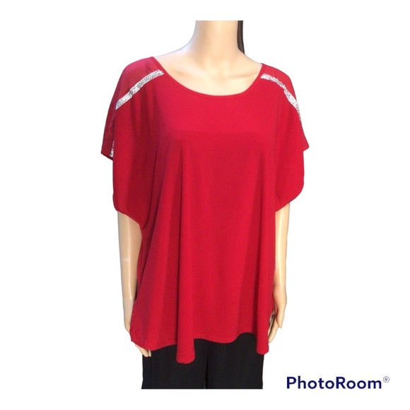 89th & Madison Red Blouse - Picture 1 of 7